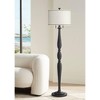 Regency Hill Clemet Farmhouse Rustic Traditional 66" Tall Standing Floor Lamp Column Pull Chain Metal Black Finish Living Room Bedroom House Reading - 2 of 4