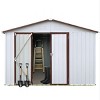 Metal Metal garden sheds outdoor storage sheds white+coffee White As shown - 3 of 4