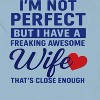 Rerun Island Men's A Freaking Awesome Wife Short Sleeve Graphic Cotton T-Shirt - Light Blue L - 2 of 4