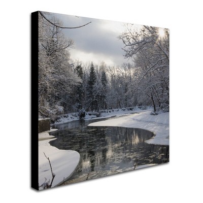 Trademark Fine Art -Kurt Shaffer 'Fresh Snowfall on the River' Canvas Art