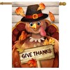 Briarwood Lane Thanksgiving House Flag 40x28 For Outdoor Thankful Turkey Give Thanks For Thanksgiving House Flag - 2 of 4