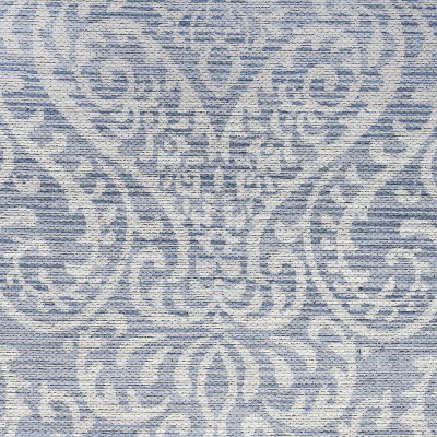 Slate Damask Chenille 8' x 10' Easy-Care Area Rug