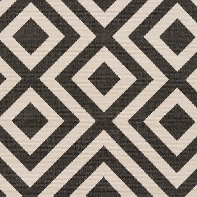 Maya Black and Off-White Geometric Wool Area Rug