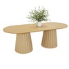 86 inch Double-base Oval Black Dining Table with 8 Dining chairs Suitable for Dining Room / Living Room - 3 of 4