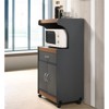 Microwave Kitchen Cart in Gray Oak - Hodedah - 4 of 4