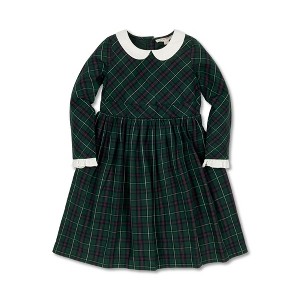 Hope & Henry Girls' Organic Long Sleeve Peter Pan Collar Ruffle Cuff Party Dress, Kids - 1 of 4