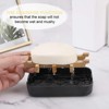 Aoibox Bamboo Wooden Soap Dish with Drainage for Bathroom, Bar Soap Holder for Sink, Deck, Bathtub, Shower Tray (Black) - 4 of 4