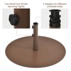 Tangkula 59LBS Patio Market Umbrella Base Stand Heavy Duty Round Umbrella Holder w/3 Adapters Brown - 4 of 4