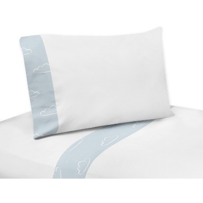 Blue and White Vintage Airplane Toddler Bedding Set