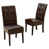 Set of 2 Mira Dining Chair Brown - Christopher Knight Home: Bonded Leather, Tufted, Wood Legs - 4 of 4