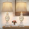 ROTTOGOON Table Lamps Set of 2, 28" Tall Bedside Lamp with Nightlight, Rustic Farmhouse Nightstand Lamps for Living Room Bedroom End Table - 2 of 4