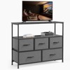 CAVINAS 5-Drawer Dresser,2-Column 3-Row Storage Cabinet with Extra Shelf,Metal Frame TV Stand Dresser for Bedroom or Entryway - 2 of 4