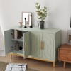 ChicFurnit Decorative Storage Cabinet Modern 4 Door Credenza with Gold Trim for Living Room, Green, 53.30"*16.70"*8.60" - 2 of 4