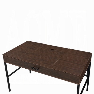 Vynxaria Ergonomic Oak/Black Desk 1 Drawer USB Charging Port for Productive Work Study Zones