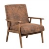 Okak 25.38" W Leisure Accent Chair with Comfy Upholstery Solid Wood Mid-Century Reading Armchair for Living Room Bedroom Waiting Room - 2 of 4