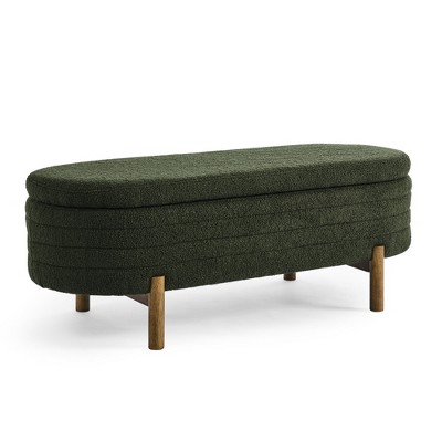 NicBex Modern 46" Storage Bench Oval Accent Stools with Wood Leg for Bedroom and Entryway