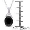 EVERLY JEWELRY | Sterling Silver 0.015 CT TW Diamond And 4 CT TGW Black Sapphire Created White Sapphire Fashion Pendant With Chain, 18-inch - 2 of 4
