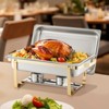 VEVOR Chafing Dish Buffet Set, 8 Qt 4 Pack, Stainless Steel Chafer with 2 Full Size and 4 Half Size Pans, Rectangle Catering Warmer Server, Silver - 2 of 4