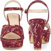 Perphy Women's Floral Platform Slingback Chunky High Heels Sandals - 3 of 4