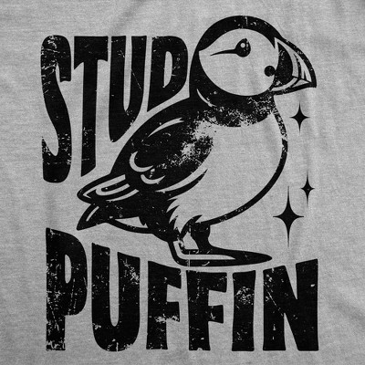 Мужские футболки Crazy Dog T-Shirts, Inc. Mens Funny T Shirts Stud Puffin Sarcastic Graphic Tee for Men - Crazy Dog Men's T Shirt for Animal Lovers Light Grey M — фото 2