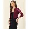 INSPIRE CHIC Women's Wedding Open Front Panel Lace Bolero Shrug - 4 of 4