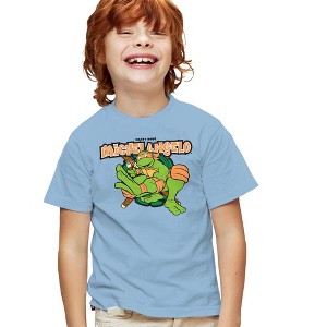 Teenage Mutant Ninja Turtles Party Dude Michelangelo Youth T Shirt, Light Blue - 1 of 4