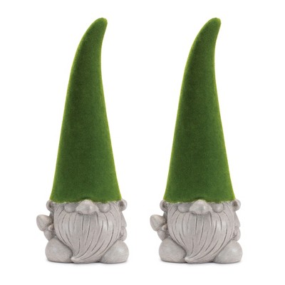 Melrose Mossy Gnome Statue (Set of 2)