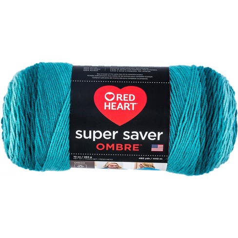 Red Heart Super Saver Ombre Yarn-Deep Teal