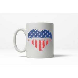 Crazy Dog T-Shirts USA Vintage Flag Heart American are Proud of Cool Ceramic Coffee Drinking Mug  - 11oz - 1 of 4