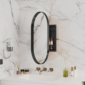 Kumasinova Recessed Metal Framed Medicine Cabinet Mirror,Bathroom Wall Cabinet with Adjustable Shelves,Bathroom Mirror Cabinet for Bedroom - 1 of 4
