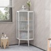 Modern Decorative Storage Cabinet, CENGHU 22.25" Floor Coner Cabinet with Tempered Glass Door and Storage Shelves for Bathroom, Living Room, Bedroom - 2 of 4