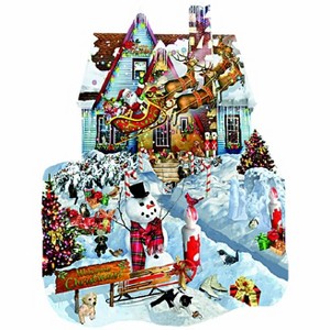 Sunsout Christmas at Our House 1000 pc Special Shape Christmas Jigsaw Puzzle 95539 - 1 of 4