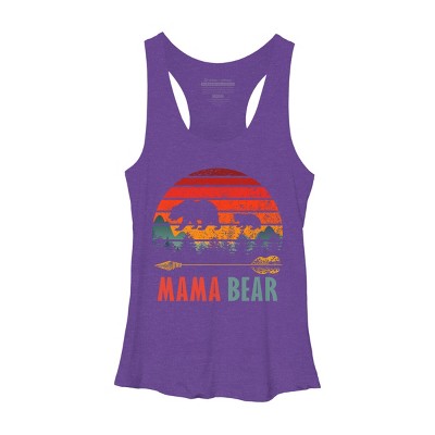 Women's Design By Humans Mama Bear Retro Stripes By ZeusSE Racerback Tank Top