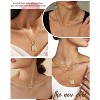 Layered Initial Necklace for Women, 14K Gold Plated Letter Pendant with Cross Charm, Paperclip Chain Choker Jewelry - 3 of 4