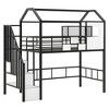 TIRAMISUBEST Metal House Loft Bed with Storage Staircase and Shelves, Twin Size Loft Bedframe with Storage Box, Roof and Window Design - 4 of 4