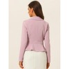 INSPIRE CHIC Women's Vintage Shawl Collar Long Sleeve Ruffle Hem Work Short Blazer - 3 of 4