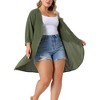 Agnes Orinda Women's Plus Size Open Front 3/4 Sleeve Swiss Dots Lightweight Flowy Casual Cardigan - 2 of 4