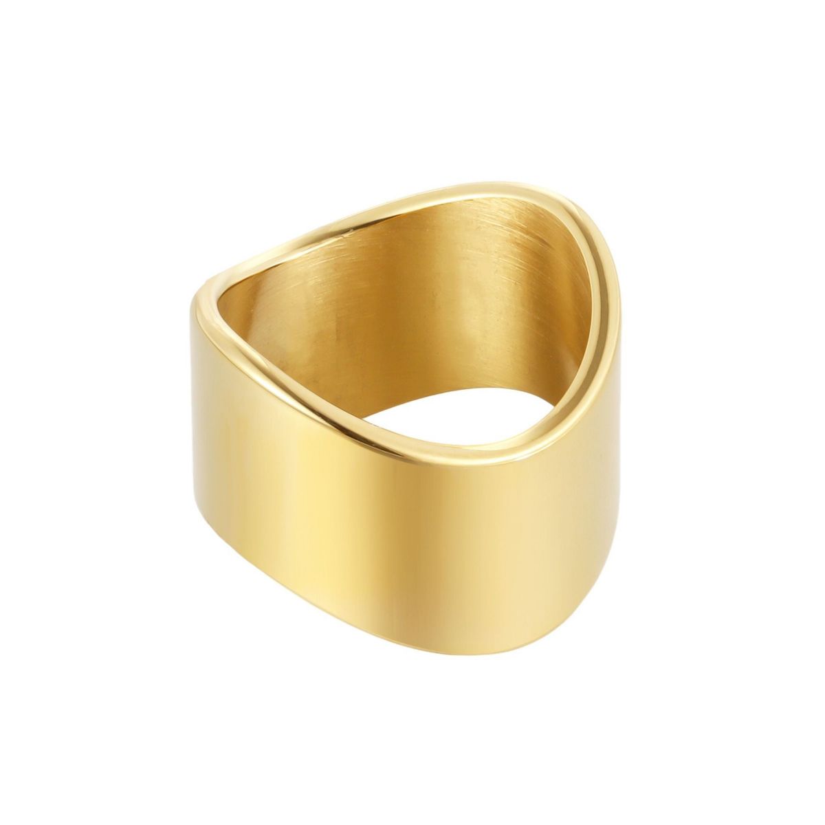 Adornia Tarnish Resistant 18k Gold Plated Tall Curvy Band