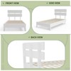 Karl Home Solid Wood Platform Bed Frame , Twin Bed Frame with Headboard Included, Mid Century Modern Bed, White - 3 of 4