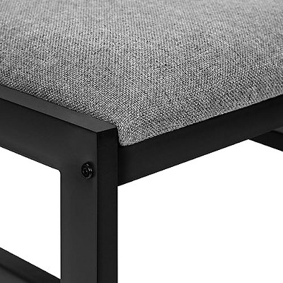 35" Gray Laminate Drop Leaf Dining Table Set with Black Metal Chairs
