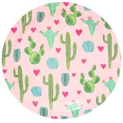 Sparkle and Bash 80Pcs Cactus Theme Disposable Paper Plates 9" for Birthday Cinco De Mayo Party