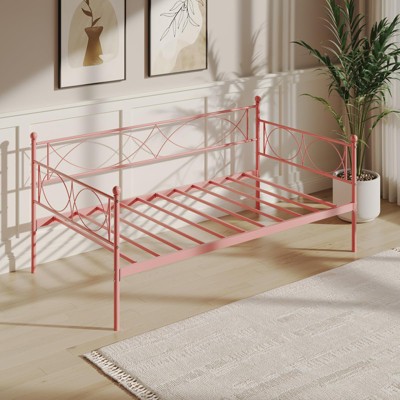 GustoWave Twin Size Daybed Frame, Heavy Duty Metal Slats Mattress Foundation Platform Sofa Bed with Trundle for Bedroom Living Room
