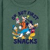 Women's - Disney - Ok, But First Snacks Lightweight French Terry Wide Neck Long Sleeve Shirt - 2 of 4