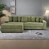 Modern Minimalist L-Shaped Sectional Sofa,Corduroy Fabric Upholstered Armrests Sofa,3 Seat Living Room Furniture with Solid Wood Frame-Koiai - 3 of 4