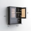 NicBex 25.9 Inch Bathroom Wall Cabinet Medicine Storage Organizer with Brown Glass Doors and Open Shelf for Bathroom,Kitchen,Dining Room - 2 of 4