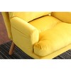 Fabric Upholstered Accent Chair with Ottoman, Click Clack Mechanism and Comfortable Seating, Oak Finish Legs, Adjustable to Five Angles - 3 of 4
