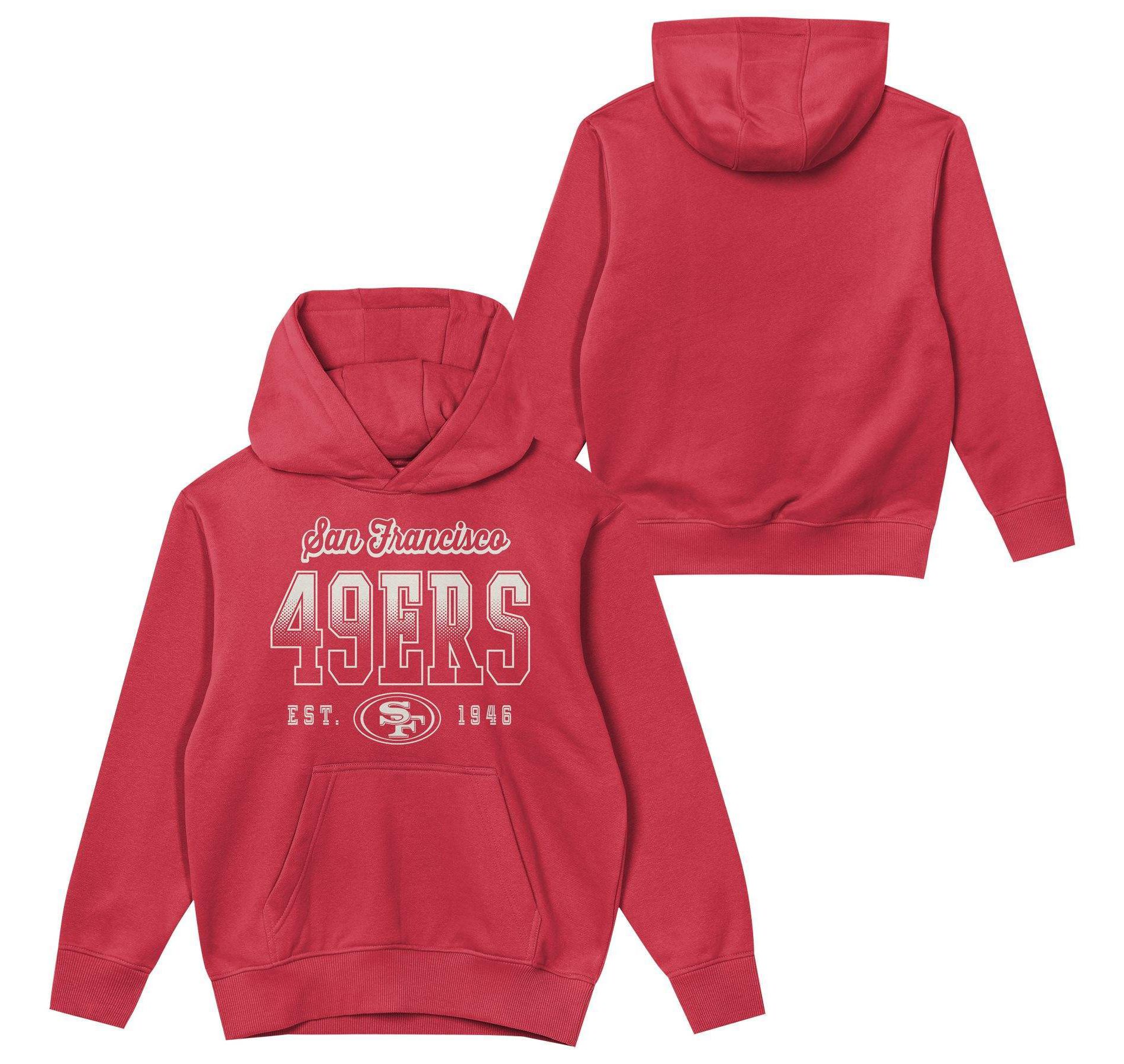 NFL San Francisco 49ers Girls' Washed Fleece Hooded Sweatshirt