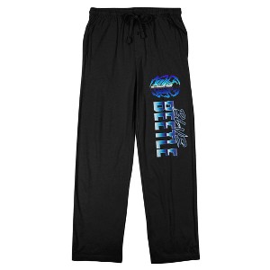 Blue Beetle Chrome Logo Men's Black Sleep Pajama Pants - 1 of 4