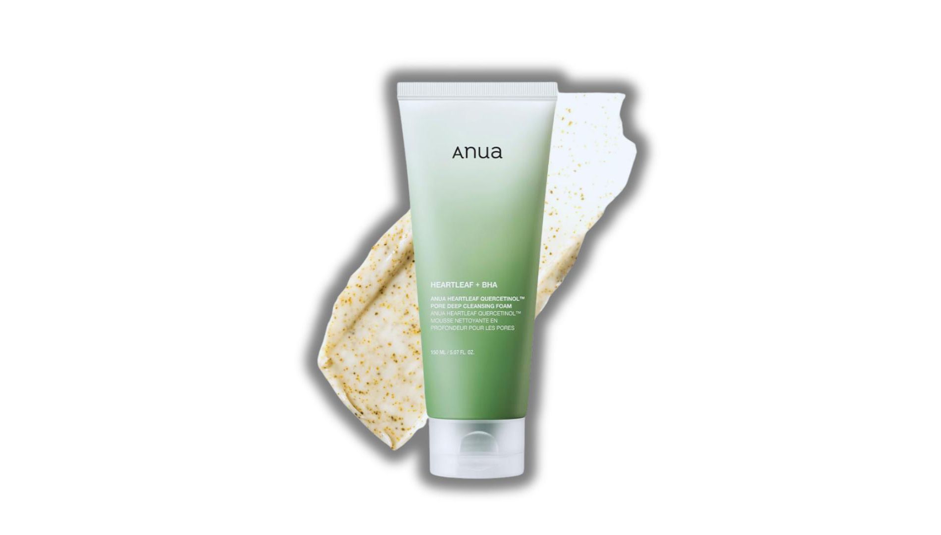 Anua Hearleaf Quercetinol Pore Deep Cleansing Foam | for Double Cleansing, BHA, Hyaluronic Acid, Glycerin, Face Wash (5.07 oz)