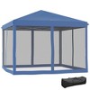 Gulches 10' x 10' Pop Up Canopy Tent with Netting, Instant Gazebo, Screen House with Carry Bag, Height Adjustable for Outdoor, Garden, Patio, Blue - 4 of 4